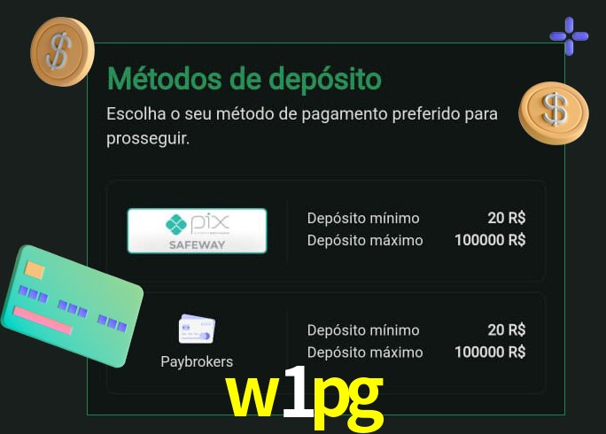 O cassino w1pg oferece uma grande variedade de métodos de pagamento